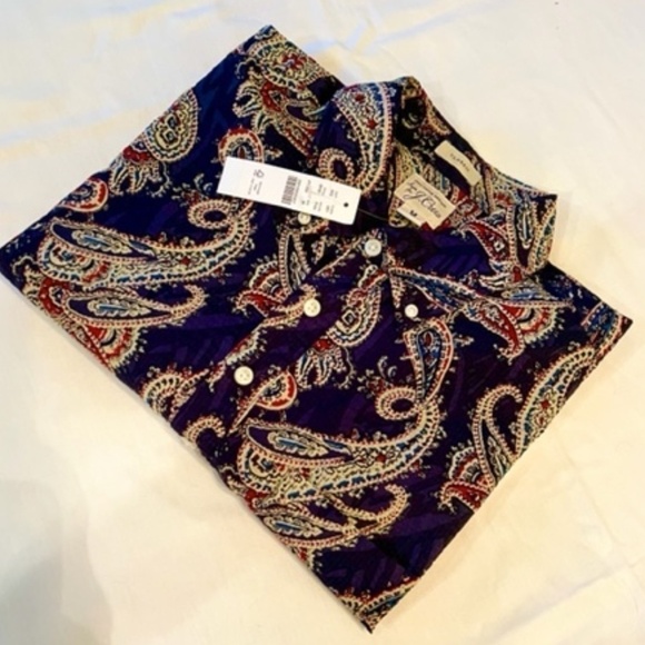 J Crew Seersucker Paisley Print Popover BNWT! Sz Medium SOLD OUT! - Picture 2 of 4